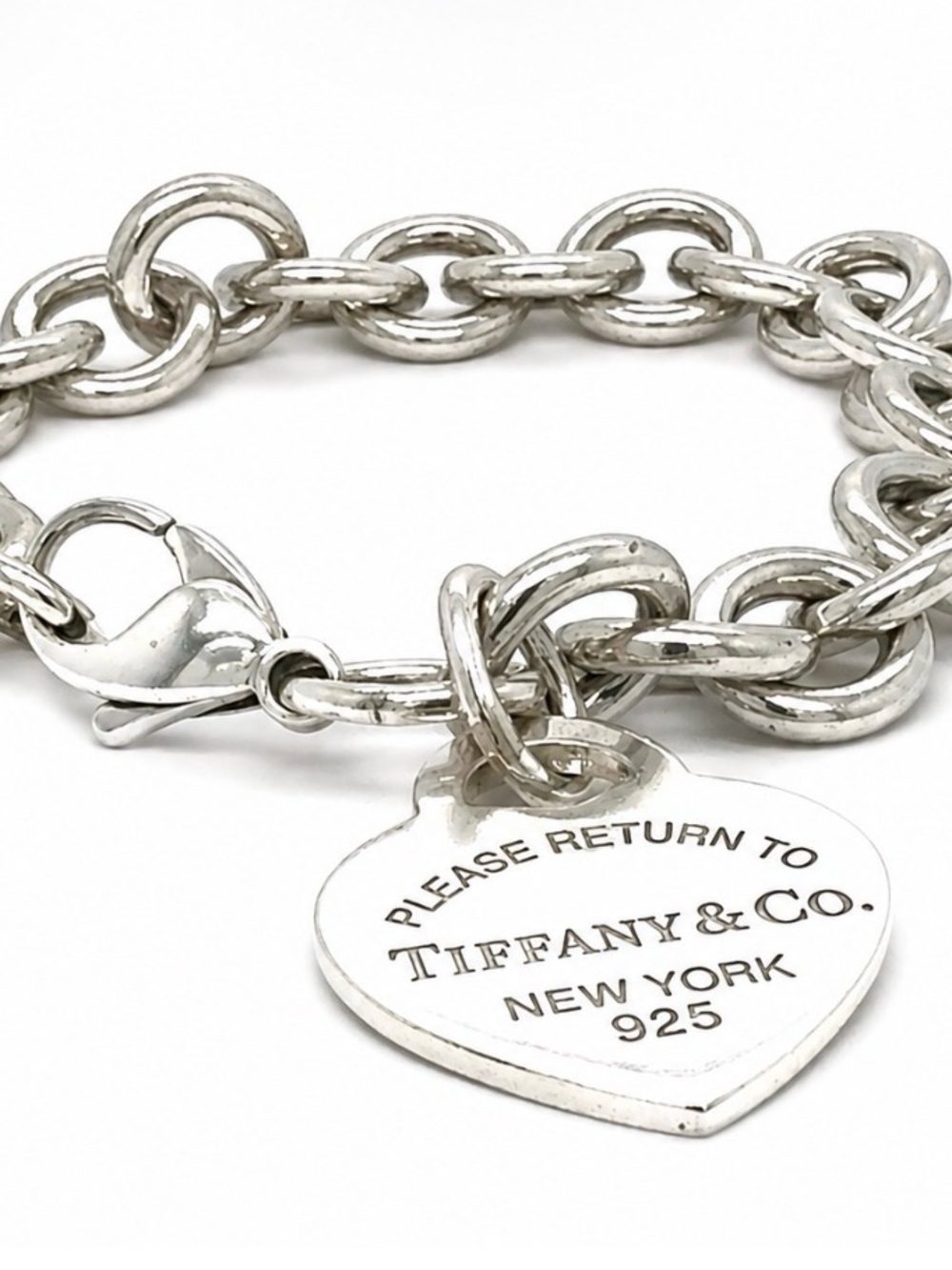 Tiffany & Co. Sterling Silver Heart Tag Charm Bracelet